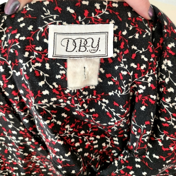 90s Vintage- Floral Mini Dress- Medium - Picture 5 of 5